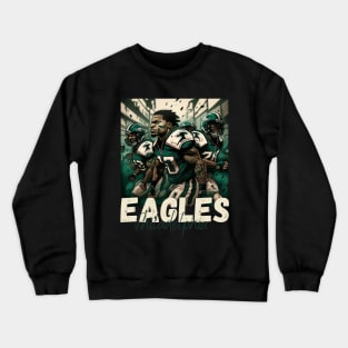 Philadelphia eagles football player graphic design cartoon style beautiful artwork Crewneck Sweatshirt